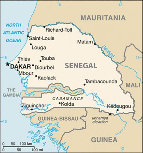 Map Senegal Surrounding Countries Map Of Senegal And Surrounding