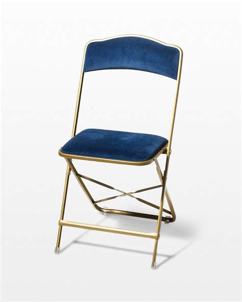 Ch345 Blue Velvet Folding Chair Prop Rental Acme Brooklyn Gold Velvet