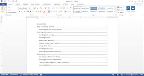 Microsoft Word Table Of Contents Formatting Align Ferchoice