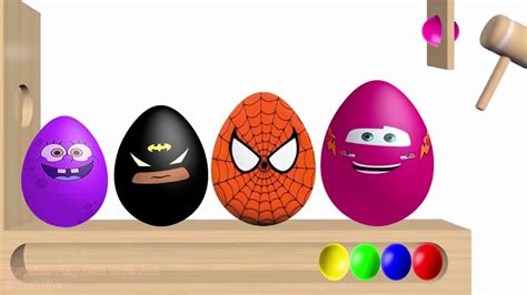 Learn Colors With Giant Colorful Eggs Playing Nursery Rhyme Songs Youtube