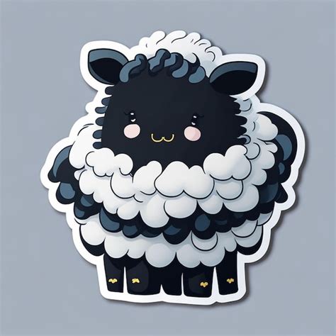 Premium Ai Image Cute Sheep Themed Cut Sticker Design Ai Generated