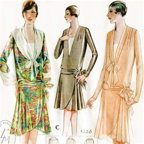 Vintage Sewing Pattern 1920s 20s Reproduction Flapper Day Or Etsy