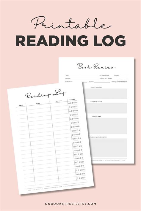 Reading Journal Reading Log Reading Tracker Book Log Etsy Reading