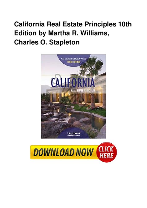 Pdf California Real Estate Principles 10th Edition By Martha R