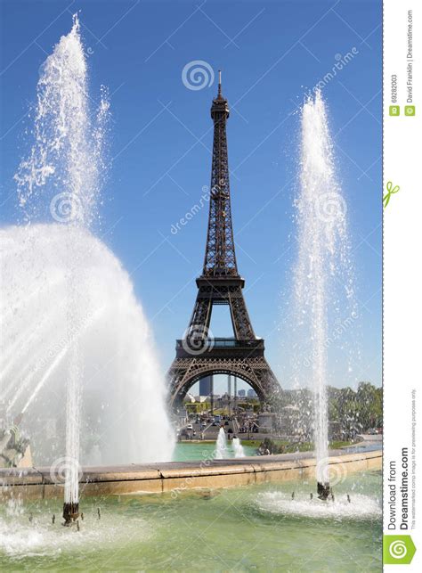 Eiffel Tower Paris France Trocadero Fountains Vertical Stock Image