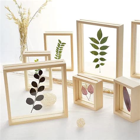 Double Sided Glass Photo Frame Diy Plant Specimens Solid Wood Frame
