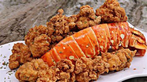 Fried Lobster Tail Lobster Pasta Lobster Dishes Shrimp And Lobster Lobster Tails Lobster