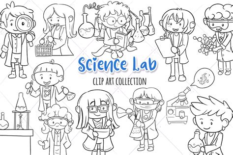 Cute Science Lab Clipart Kid Scientist Clip Art Kawaii Laboratory