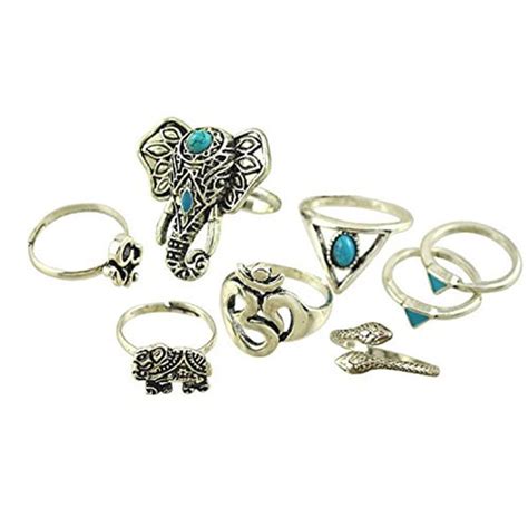 PIXNOR 8pcs Fashion Women S Bohemian Midi Ring Above The Knuckle Rings