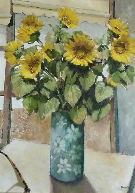Sunflowers In Blue Vase Oil On Canvas I Think I Have Discovered