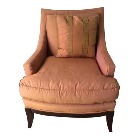 Browse a wide selection of accent chairs and living room chairs, including oversized armchairs, club chairs and wingback chair options in every color and material. Pink Silk Accent Chair With Pillow | Chairish