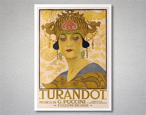 Turandot Musica Di Puccini Vintage Entertainment Poster 1926