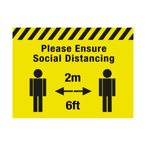 Please Ensure Of Social Distancing Floor Graphic 30 X 40cm Back Of