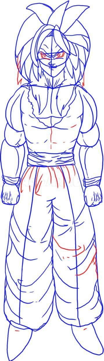 How To Draw Goku Super Saiyan 4 By Dawn