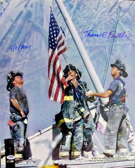 Thomas E Franklin Signed Raising The Flag At Ground Zero 16x20 Photo