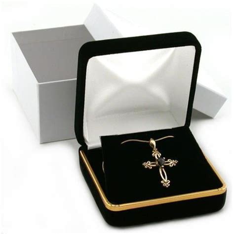 Want to be notified when this size is available again? Black Velvet Necklace Pendant Gift Box With Brass Trim ...