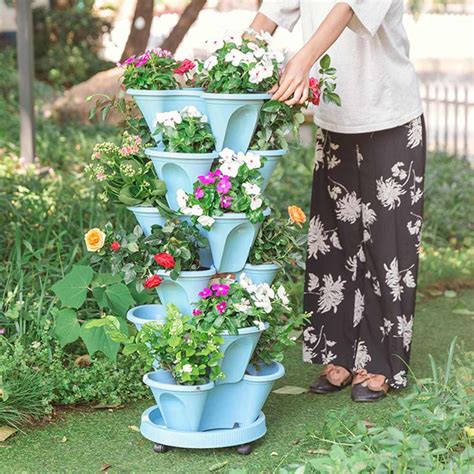 Stand Stacking Planters Strawberry Planting Pots Freakinlit
