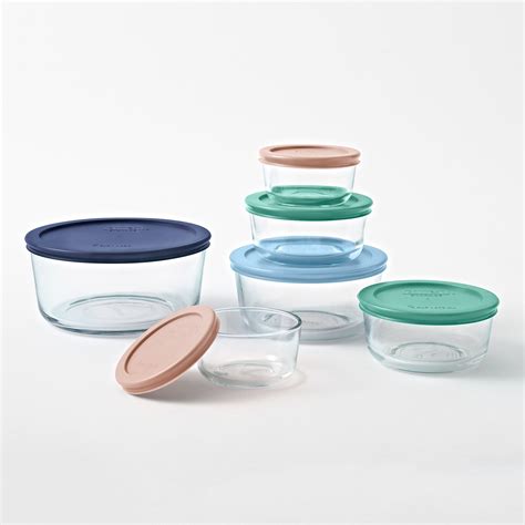 Simply Store® 12 Piece Glass Storage Set With Assorted Color Lids Pyrex