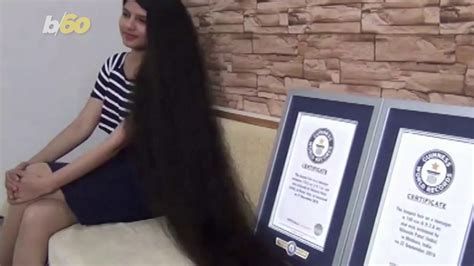 Girl Breaks Her Own World Record For Longest Hair Which Takes An Hour