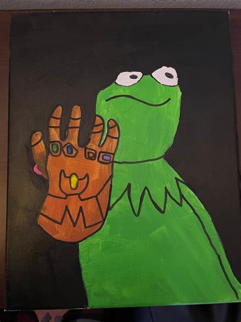 Kermit Thanos Meme Painting Etsy