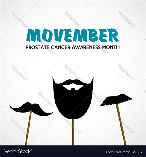 Movember Prostate Cancer Awareness Month Vector Image