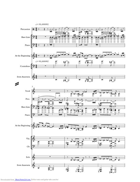 Anastasia At The Beginning Music Sheet And Notes By Anastasia At