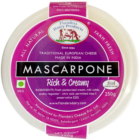 Flanders Mascarpone Cheese Rich And Creamy 250g Cup Grocery And Gourmet Foods