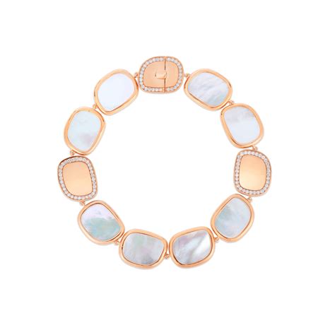 Roberto Coin 18k Gold Mother Of Pearl And Diamond Bracelet Woostroid2