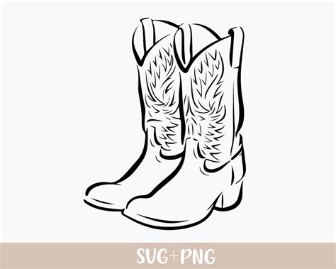 Cowboy Boots Svg Western Svg Cowgirl Boots Png Cowboy Hat Etsy