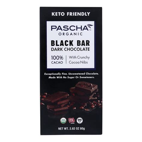 Black Bar Organic Dark Chocolate 100 Cacao No Sugar Walmart Com