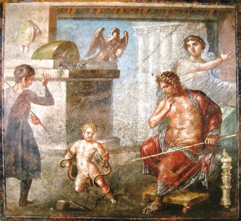 Fresko Aus Dem Haus Der Vettier 1 Jh V Chr Pompeji Das Gemälde Zeigt Eine Episode Aus Dem