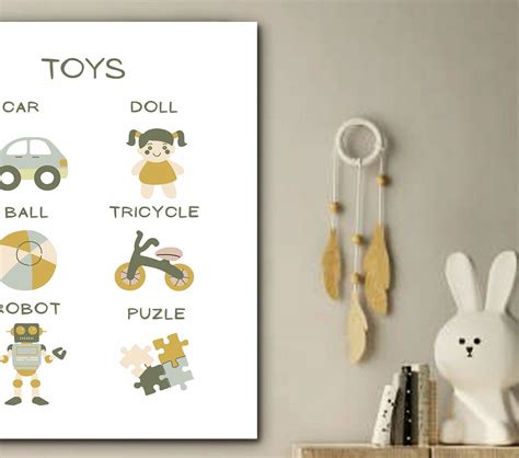 Toys Poster For Children Printable Toys Poster Toys Nursery Etsy