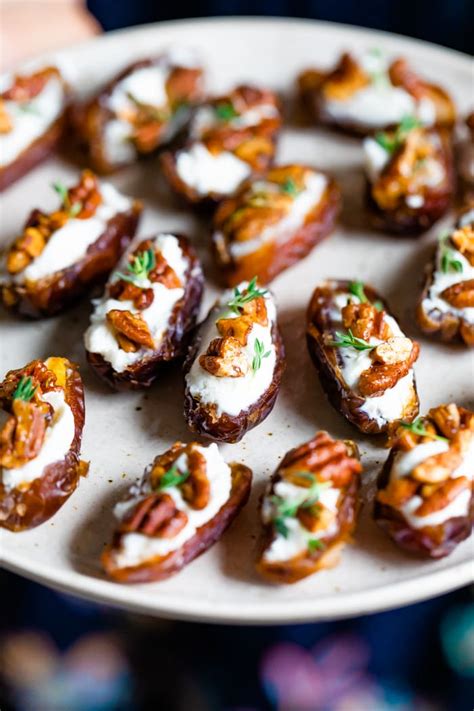 Goat Cheese Stuffed Dates With Roasted Pecans Eating Bird Food