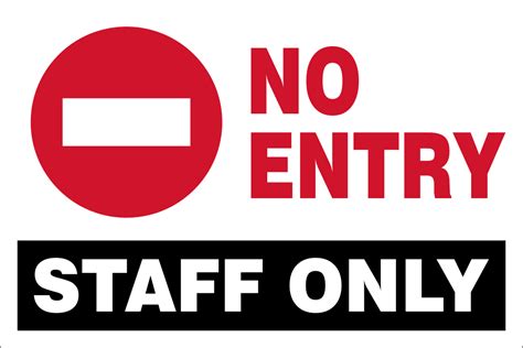 No Entry Staff Only Safety Sign Ne2 Safety Sign Online