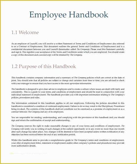 43 Free Employee Handbook Template For Small Business