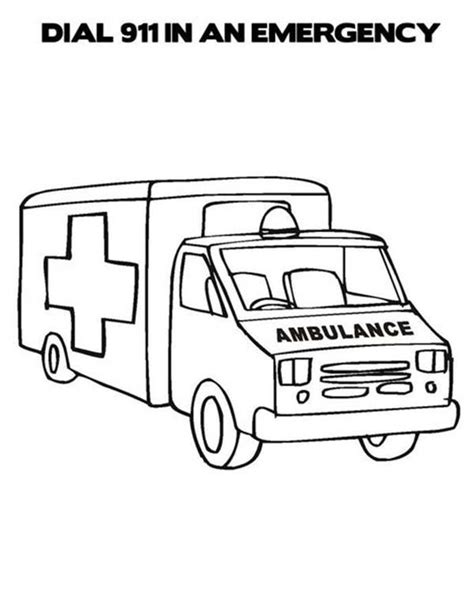 ambulance car  community helpers coloring page netart