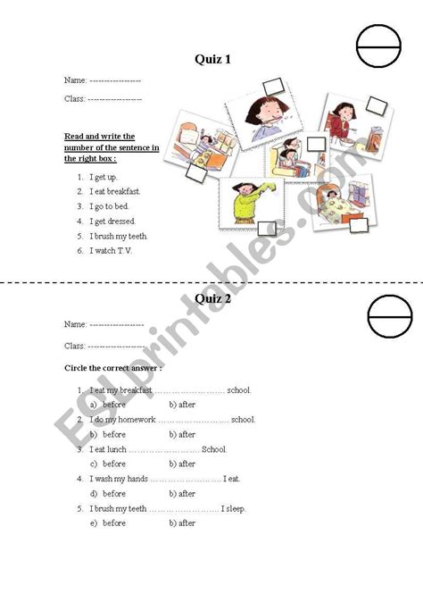 Quiz Daily Routines Esl Worksheet By Kholoud