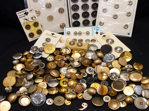 Vintage Metal Button Collection Old Buttons Lot Antique Sewing Etsy