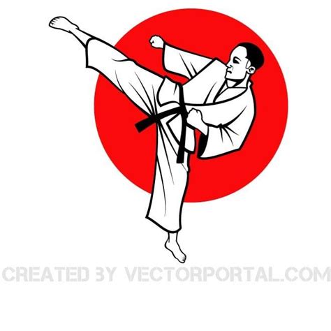 Karate Fighter Graphics Royalty Free Stock Svg Vector