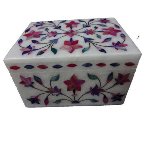 Marble Box With Inlay Work Handmade Marble Trinket Box Exporter From Agra
