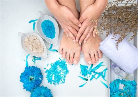 Spa Treatment And Product For Female Feet And Hand Spa Stock Image Image Of Herbal Flower