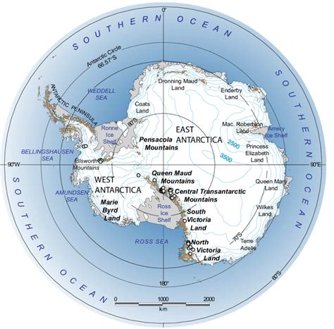 Physiographic Map Of The Antarctic Continent Showing The Locations Of