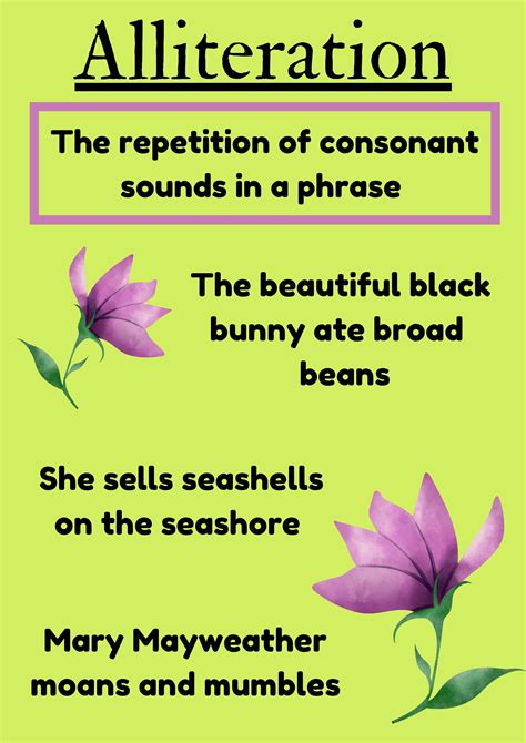 Alliteration Poems For Kids Printable