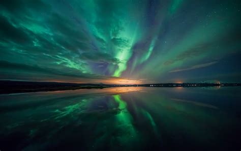 Aurora Over Lake Hd Nature 4k Wallpapers Images