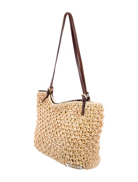 Fendi Straw Shoulder Bag Handbags Fen65235 The Realreal