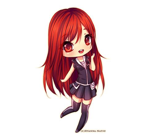 Chibi Anime Girl With Red Hair