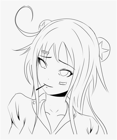 By Chuloc On Deviantart Cute Anime Line Art Png Image Transparent