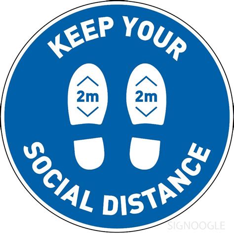 Signoogle Keep Your Social Distance Floor Stand Here Stickers Posters