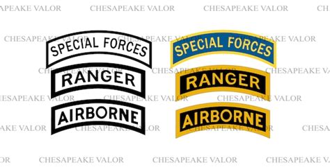 Us Army Special Forces Ranger Airborne Tab Vector File Svg Etsy