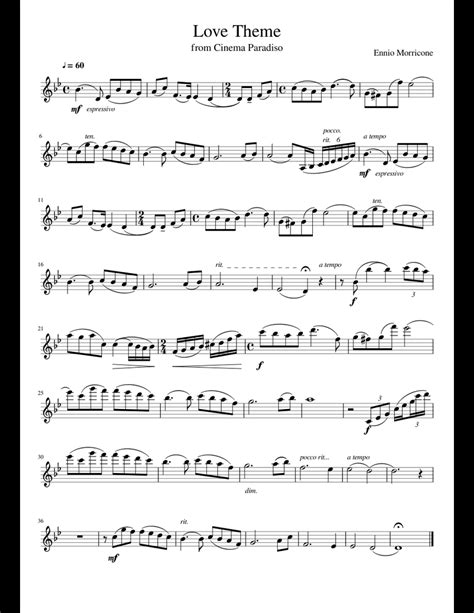 Love Theme Sheet Music For Violin Download Free In Pdf Or Midi